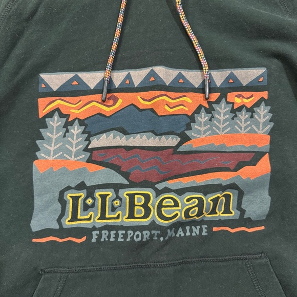 L.L. Bean Men's Hooded Graphic Sweatshirt in Green - Picture 6 of 11